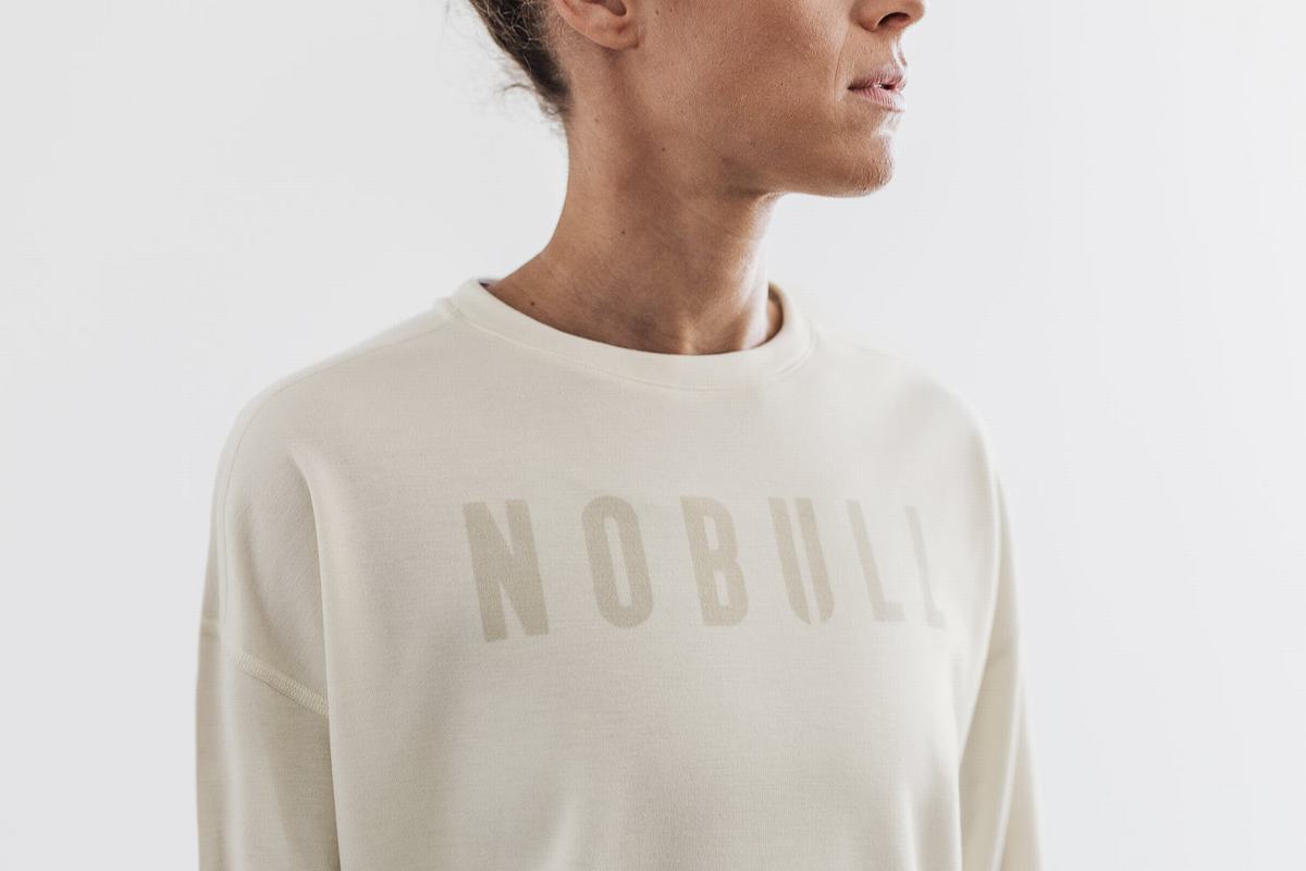 Nobull Crew Women's Sweatshirts White | Australia (MJ5068)